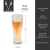 Viski Glacier Double Walled Beer Glass with Active Cooling Gel,