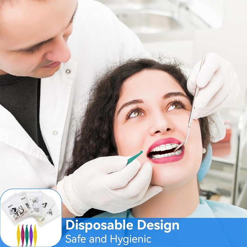 INGJIA Orthodontic Braces with 5 Placements, 500 Pieces Orthodontic Elastic