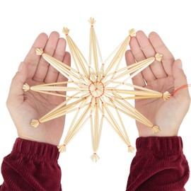 4 x Straw Stars, XXL, Diameter 20 cm, Large Christmas Tree Decorations for Christmas, Optimal Christmas Tree Pendant, Beautiful Tree Decoration for Your Christmas Tree Made of Straw