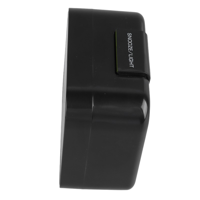 Small Clock Black Alarm Silent Minimalistic Design Snooze with Backlight