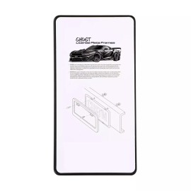 Unbranded Cybertruck Red & Black Silhouette Black Metal License Plate Frame Holder