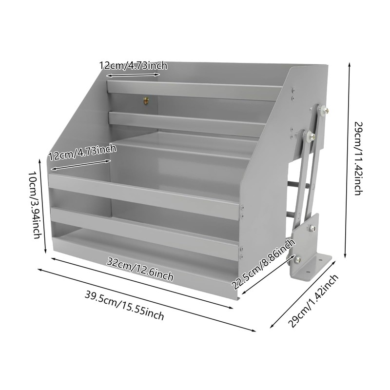 KOLHGNSE 2 Tier Pull Down Cabinet Organizer, Retractable Spice Rack