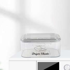 Gzsekken Dryer Sheet Holder with Lid,Laundry storage containers for Dryer Sheet,Clear Dryer Sheets Box Container Easy Access for Laundry Room,Plastic Dryer Sheet Storage Box Laundry Sheets Organiser