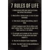 7 Rules Of Life, motivational poster print