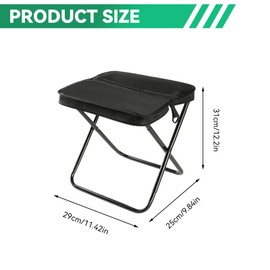 ACESOME Camping Stool, Folding Camping Chair, Portable Outdoor Stool, Foldable Lazy Chair, Folds into a Crossbody Bag for Camping, Fishing, Picnic, Travelling and Hiking (Black, 11.4" x 9.8" x 12.2")