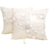 Set of 2 Ivory Wedding Kneeling Pillows, Embroidered Nuestra Boda
