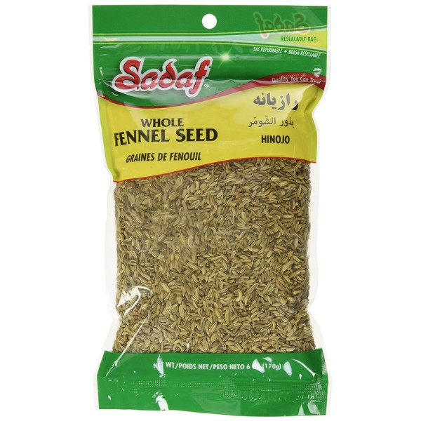 Sadaf Seeds, Fennel (Semillas De Hinojo), 6 Ounce (Pack Of 6)