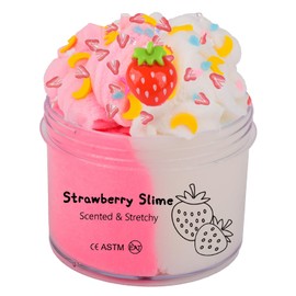 Strawberry Scented Cloud Slime,Pink Non Sticky,Stress Relief,Super Soft and Stretchy Clay Sludge Toy,Birthday Gifts,DIY Slime Party Favor for Girls Ages 8-12(200ml 7oz)