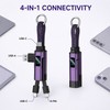 2-Pack 4-in-1 65W Keychain Charging Cables with Digital Power Display