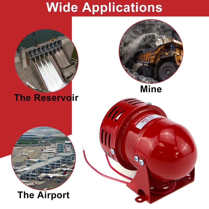 S SYDIEN Motor Siren Red 1Pc AC 110V 114dB Industry