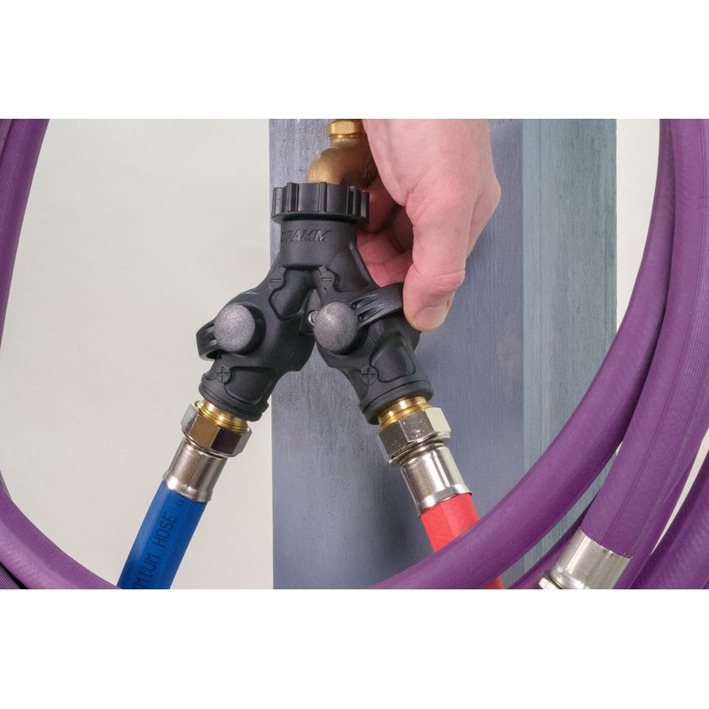 Dramm High Flow Twin Shut Off Valve with Full Water