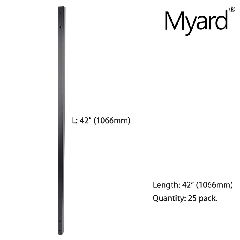 Myard 42 Inches Estate Hollow Square Iron Deck Balusters Furniture