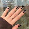 24 pieces black press on nails, short, square nails for