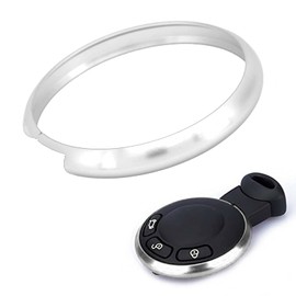 AYNEFY Remote Key Ring,Smart Key Trim Remote Key Fob Ring Trim Aluminum Alloy Replacement for MINI R55 R56 R57 R58 R59 R60(Silver)