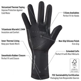 BUDDYSWIM 2.5mm Thick Neoprene Outdoor Swimming Gloves Cold Insulating Gloves Neoprene Gloves Ideal for Diving, Underwater Sports, Surfing and Water Working