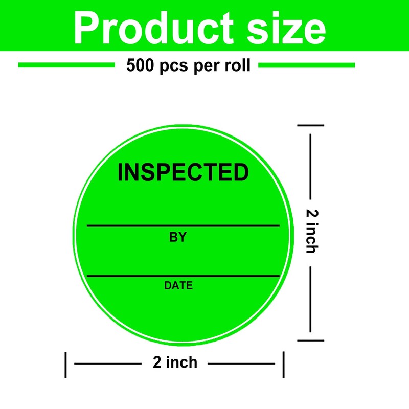 1000 Pcs Circle Inventory Labels QC Passed 2" Quality Control