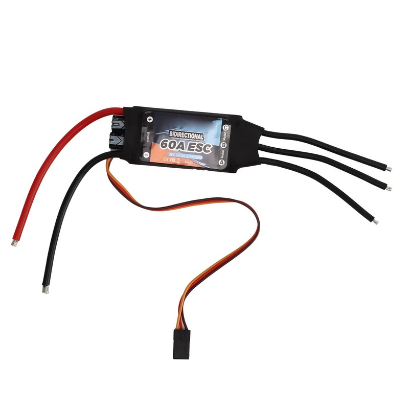 Black 60A Bidirectional Brushless ESC Rapid Response Brushless Electric Speed