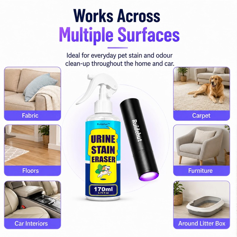 Ruidehut Powerful Stain & Odor Remover + Pet Urine Detector