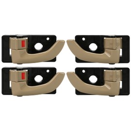 BuleVina 4Pcs Left Right Interior Door Handle Beige Replacement Fit for Hyundai Tucson 2005 2006 2007 2008 2009 No. 82610-2E000 82620-2E000 82610-2E000J9 82620-2E000J9 LH RH Inside
