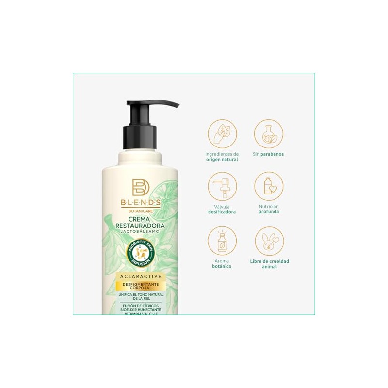 Blends Botanicare Crema Corporal Restauradora y Aclarante 350ml - Reduce