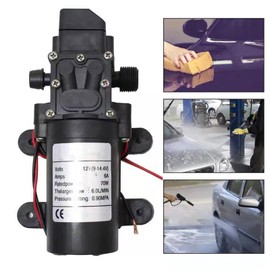 Tissting DC12V 72W High Pressure Diaphragm Pump, Electric 6L Flow Rate Self Priming Pump Pressure Switch Sprayer Pump for Car RV Lawn Agricultural