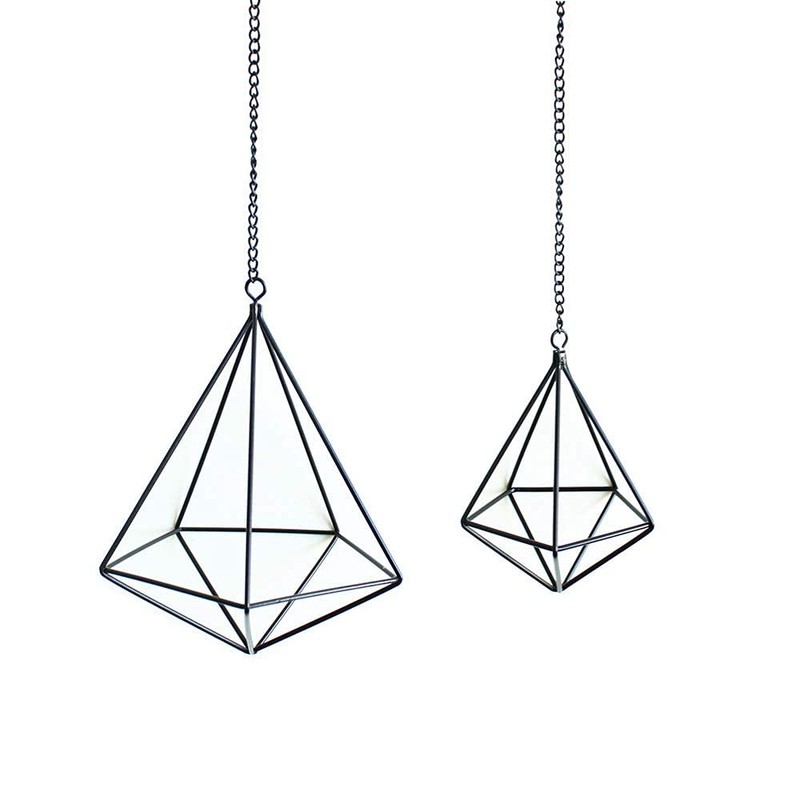 libproqia Hanging Airplants Holders Geometric Air Plants Hangers Metal Tillandsia