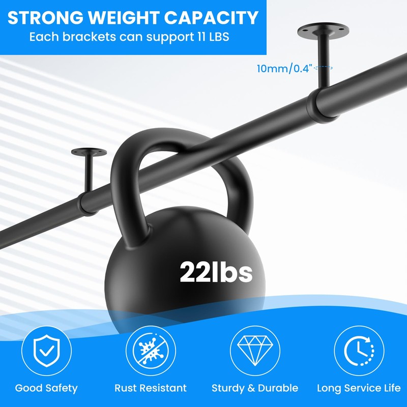SDTC Tech 1-1/4 Inch Curtain Rod Ceiling-Mount Bracket Stainless Steel