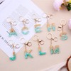 ORUZA Alphabet Initial Letter Keychain, Gold Light Blue Initial with