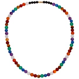 Jewever 7 Chakra Beaded Necklace Protection and Spiritual Crystals and Healing Stones 8mm Necklaces for Women Balance Meditation Anti Anxiety Jewelry Gifts Unisex