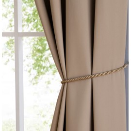 LINENZONE Dark Tan Extra Wide Patio Door Curtain for Sliding Doors, Balcony or Glass Doors (Nicole 102 x 96 Taupe)