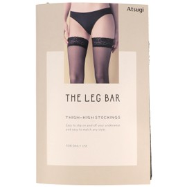 Atsugi FT14350 Women's Stockings, The Leg Bar, Plain Knitting, Thigh Length, Black