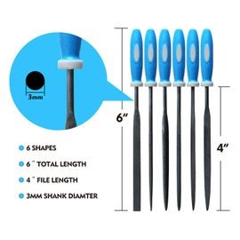 AIPRODA Mini Needle File Set , Hardened Alloy Strength Steel,Secure Grip, Includes Flat, Flat Warding, Square, Triangular, Round, and Half-Round File.