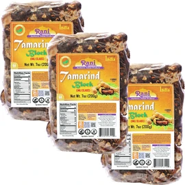 Rani Tamarind Block (Imli Slab) 7oz (200g), Pack of 3 ~ All Natural | No added sugar | Vegan | Gluten Friendly | NON-GMO | Kosher | Indian Origin