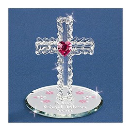 May God Bless You Glass Cross - Perfect Religious Gift