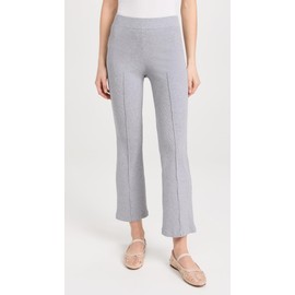 DONNI. Women's Rib Kick Flare Trousers, Heather Grey, XXL