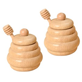 MONT PLEASANT 2pcs Wooden Beehive Toys with lid and Honey Stick, Sorting Stacking Toys for Toddlers Montessori Wooden Toy for Toddlers, Sensory Bin Toys for 3 4 5 Years Old