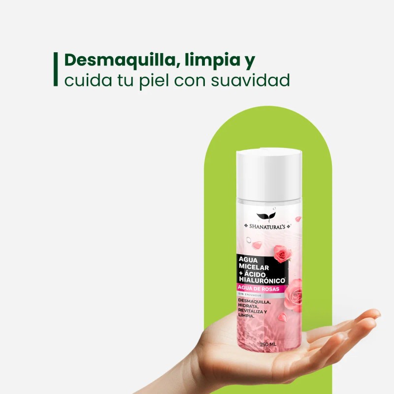 Agua Micelar + Ácido Hialurónico Agua De Rosas 250ml