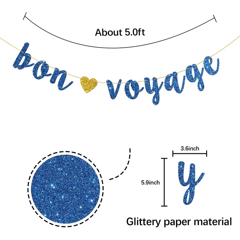 Bon Voyage Banner, Moving Away, Going Away, Graduation, Retirement, Travel