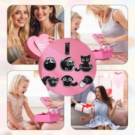 Yuannee Black Cat Pin Pins, 7 Pieces Cute Enamel Lapel Pins with Playful Cat Head Design Animal Pin for Women Girls Bags Clothing