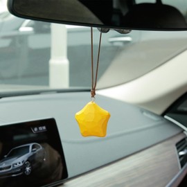 YGMONER Car Interior Mirror Decor Accessories Wooden Star Hanging Ornament Car Decorations