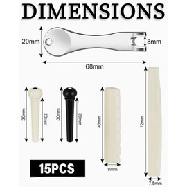 BPTRKOM Guitar Pins Bridge Plastic Guitar Bridge with 2 Pieces Guitar Bridge Saddle and Bridge Insert Extractor Tool Guitar Bridge Pins Guitar Saddle Nut Guitar Bridge for All Guitars Pack of 12