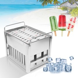 LIAPDG 30 Pcs Stainless Steel Ice Cream Stick Mold, Homemade Popsicle Mold Commercial Popsicle Molds Kit Ice Pop Lolly Popsicle Ice Cream Stick Holder Fast Freeze Mold