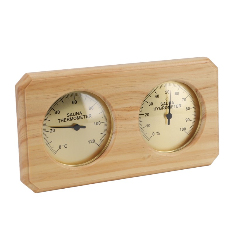 Wooden Sauna Thermometer Hygrometer 2 in 1 Humidity Temperature Measurement