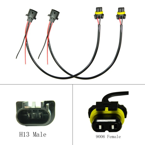 Xotic Tech 4pcs H13 9008 to 9006 Socket Retrofit Fog