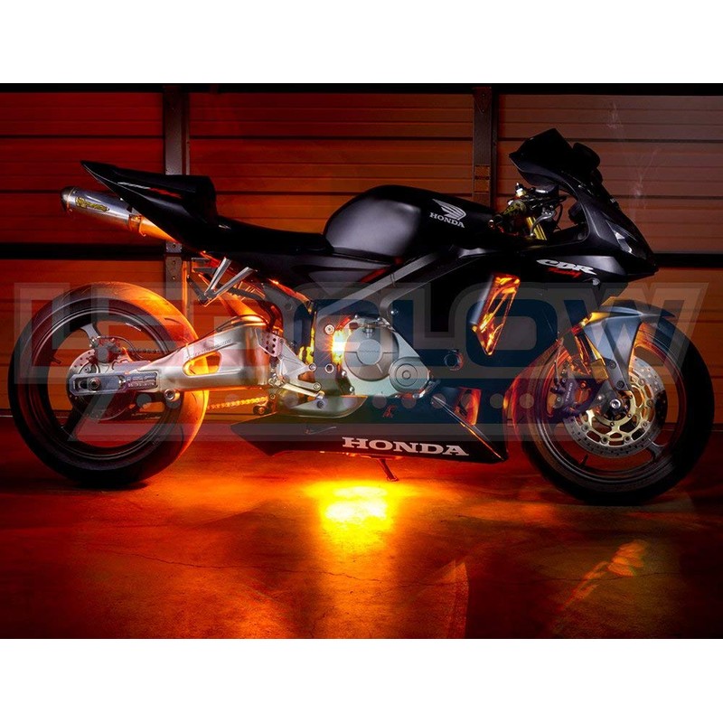 LEDGlow 10pc Advanced Orange LED Motorcycle Accent Neon Underglow Lighting