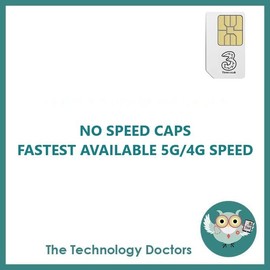 Unlimited Three 5G/4G Data SIM - NO speed caps, fastest available 5G/4G speeds