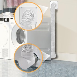 Dryer Connection Kit, Space Saving Dryer Vent, Dryer Vent Wall Plate, 90 Degree Dryer Vent Elbow,Dryer Vent Connector Kit,Dryer Vent Duct, Short Dryer Vent Hose For Tight Space, Dryer Vent Hose Kit