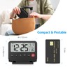 Olipiter Small Digital Travel Alarm Clock, Black, Foldable Calendar Temperature