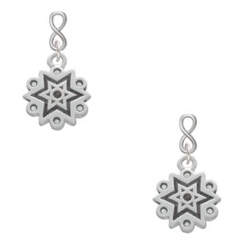 Delight Jewelry Silvertone Antiqued Snowflake Silvertone Infinity Post Earrings