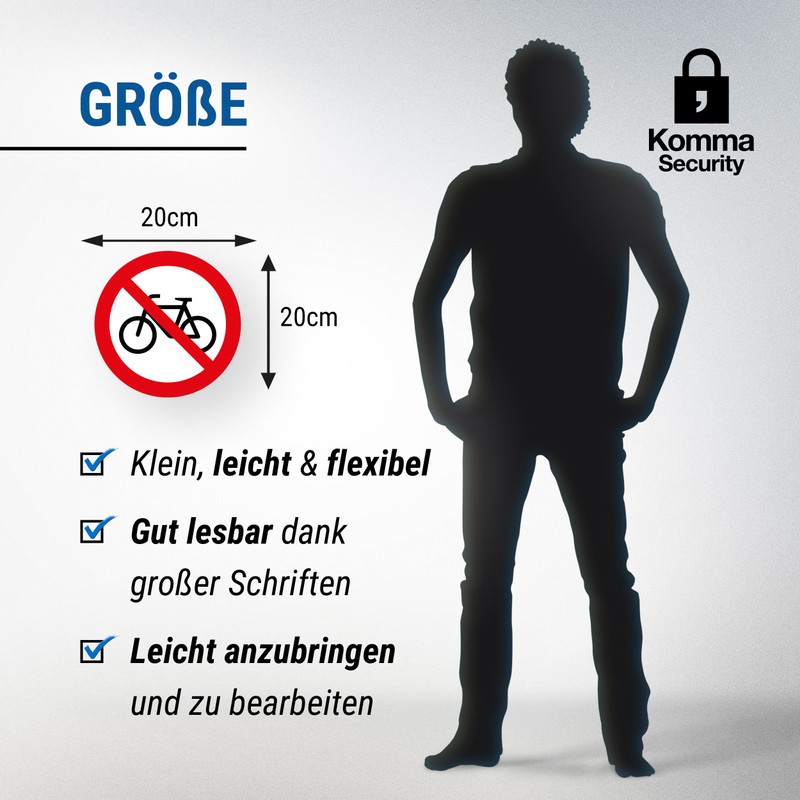 Komma Security Bicycles Strikethrough Red Prohibition Sign - Bicycles Parking